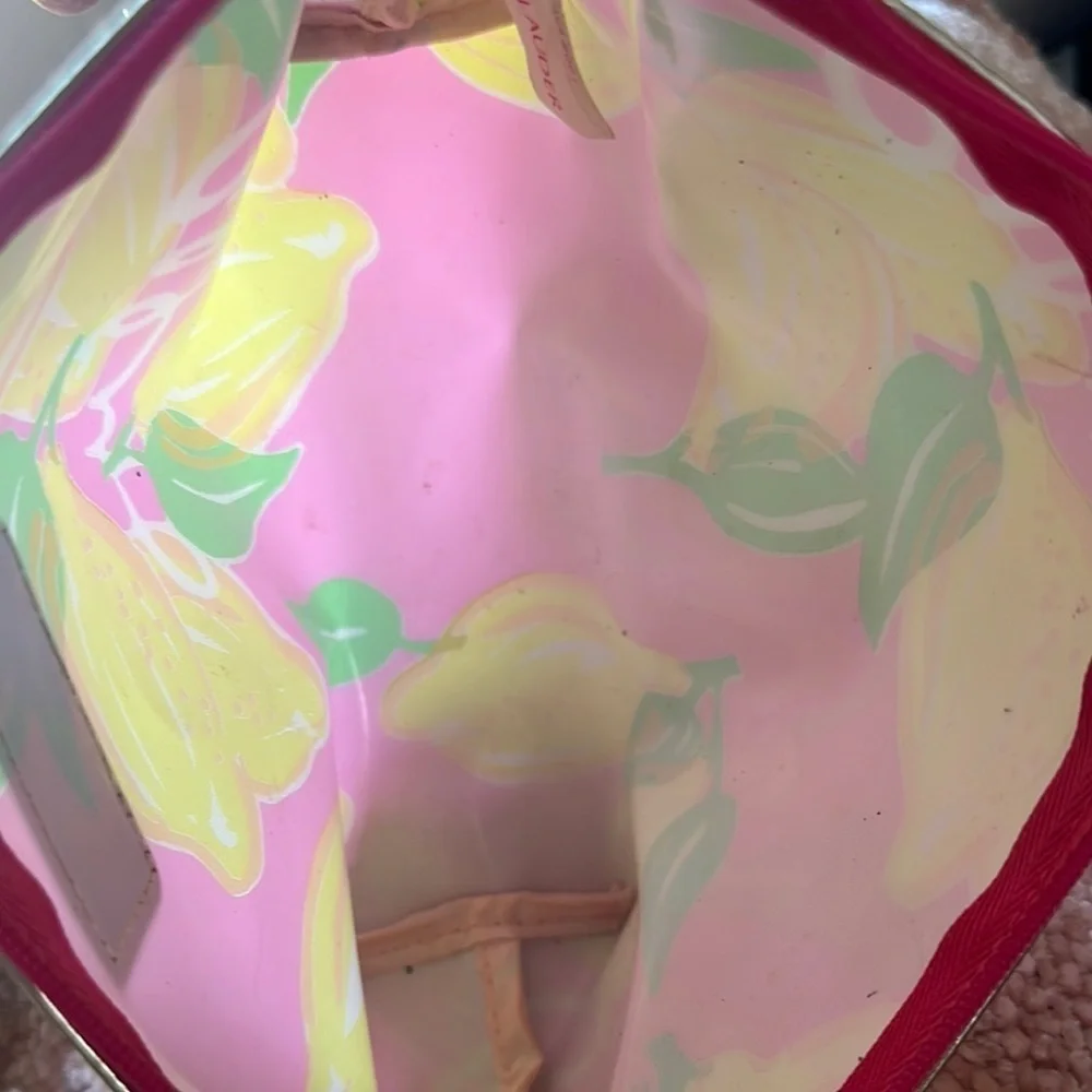 Lilly Pulitzer Pink Floral and Lemon Cosmetic Bags